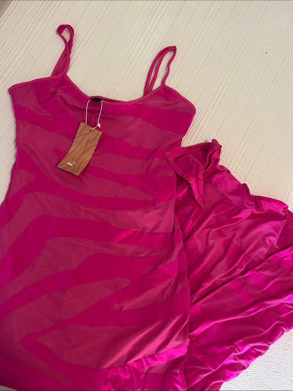 SHEIN Hot Pink Sheer Strappy Slip Dress